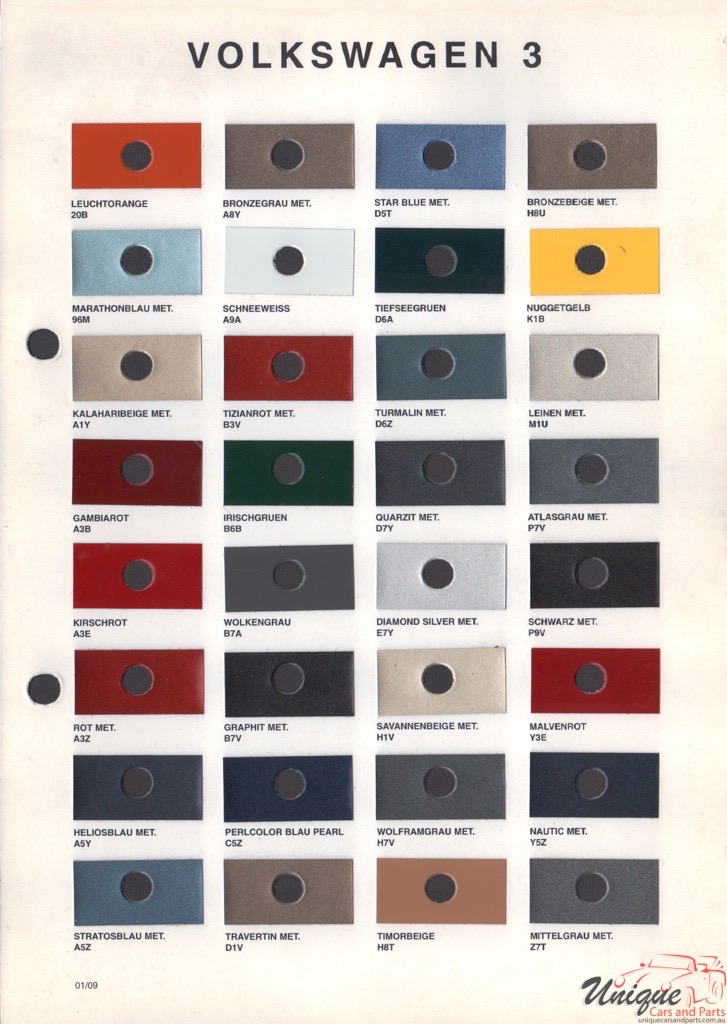 1995 - 2002 Volkswagen Paint Charts Octoral 3